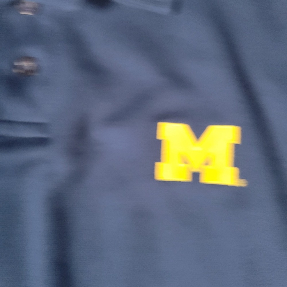 Nike Polo Shirt Men XXL Navy Michigan Wolverines Dri-FIT Colorblock Short Sleeve - Picture 3 of 16